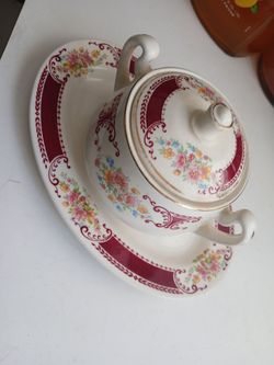 Antique Platter with Bowl
