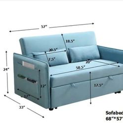 Brand New Reclinable Sofa Bed | Blue/Grey
