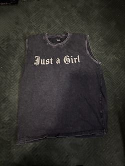 Just a Girl Acid Wash Sleeveless Shirt