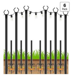6 Pack String Light Poles