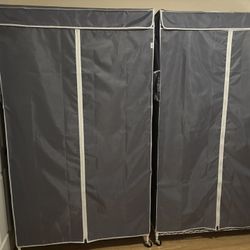 Set (2) Freestanding Closets W/Zipped Cover & New Shelf Liners
