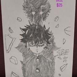 Mob Psycho 100 Canvas Drawing 