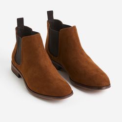 Men’s H&M Chelsea Boots in soft faux suede Brown