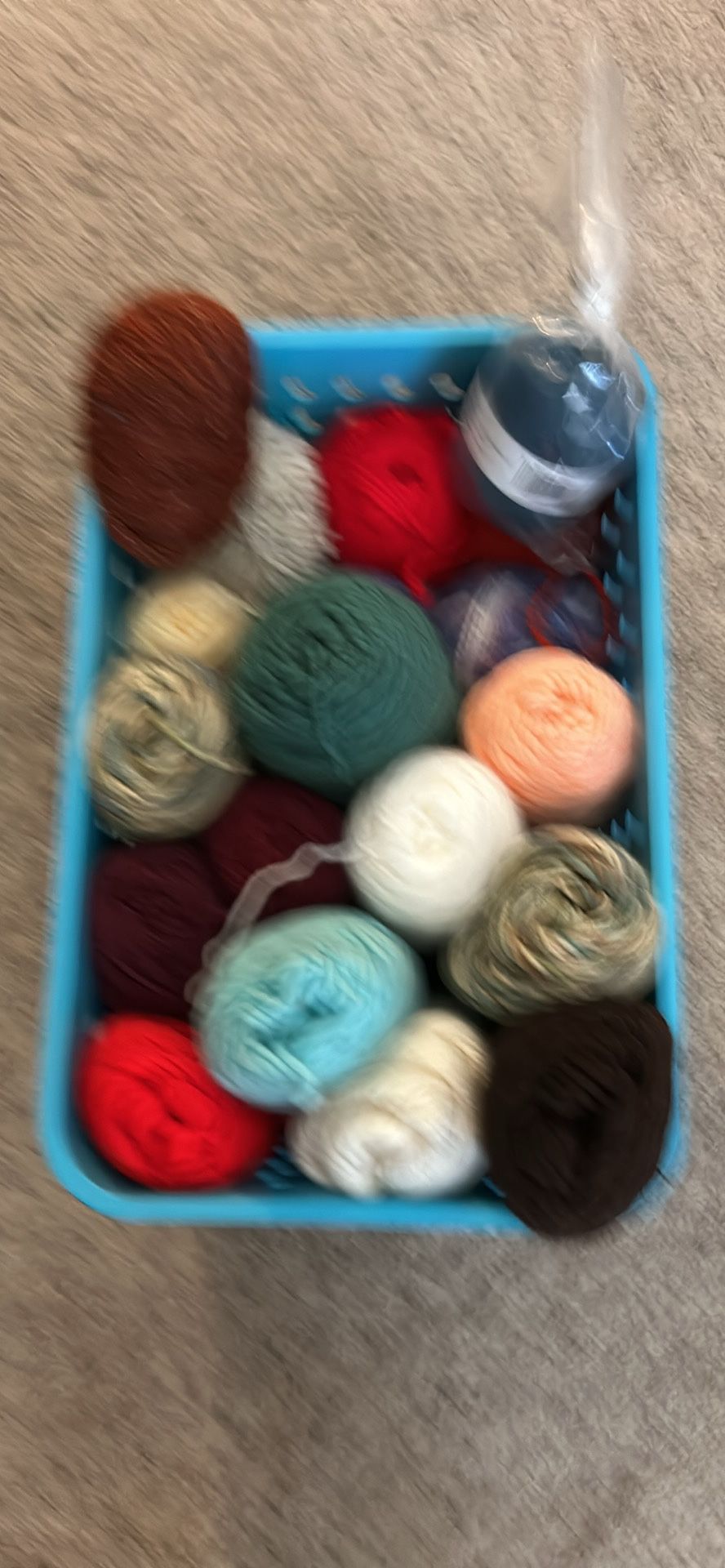 Crate Filled With Yarn 