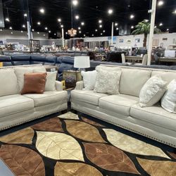 Cream Sofa Love Seat !! $99 Down! 90 Days Same As Cash!