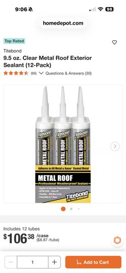 12 Pk Titebond Metal Sealant