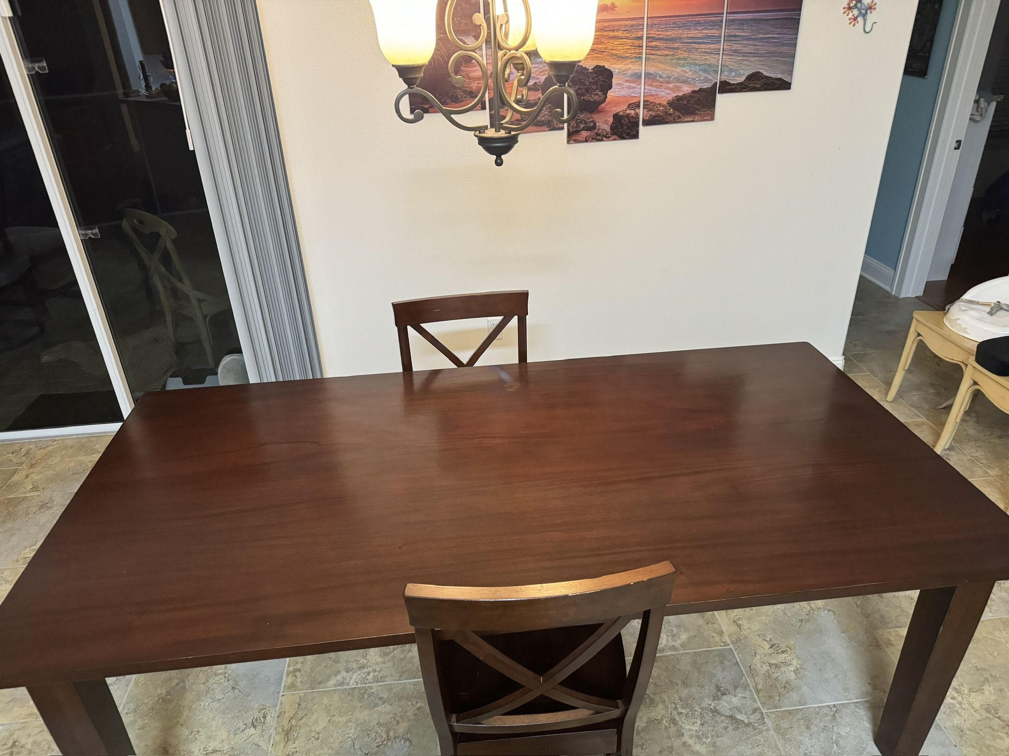 Matching dining table & 2 chairs