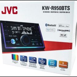 JVC KW-R950BTS Bluetooth Car Stereo Receiver with USB Port - LCD Display - AM/FM Radio - MP3 Player - Double DIN - 13-Band EQ (Black)