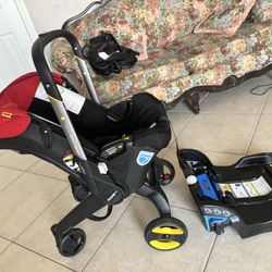 Doona Stroller Red Hood W/Base