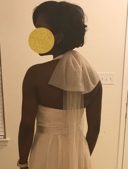 Chiffon dress with tulle bow