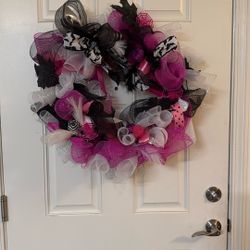 Pink Halloween Wreath 