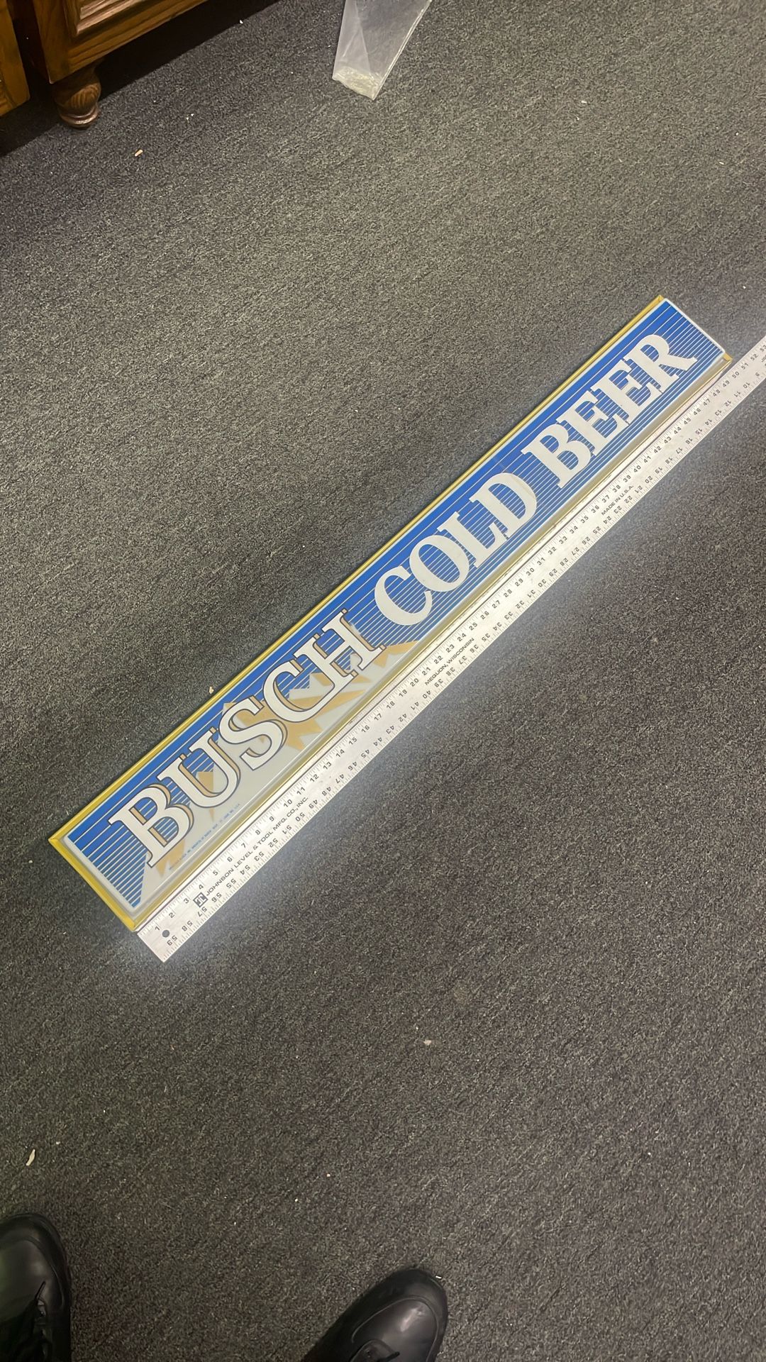48” Vintage Busch Cold Beer BAR SIGN Bud Brewery