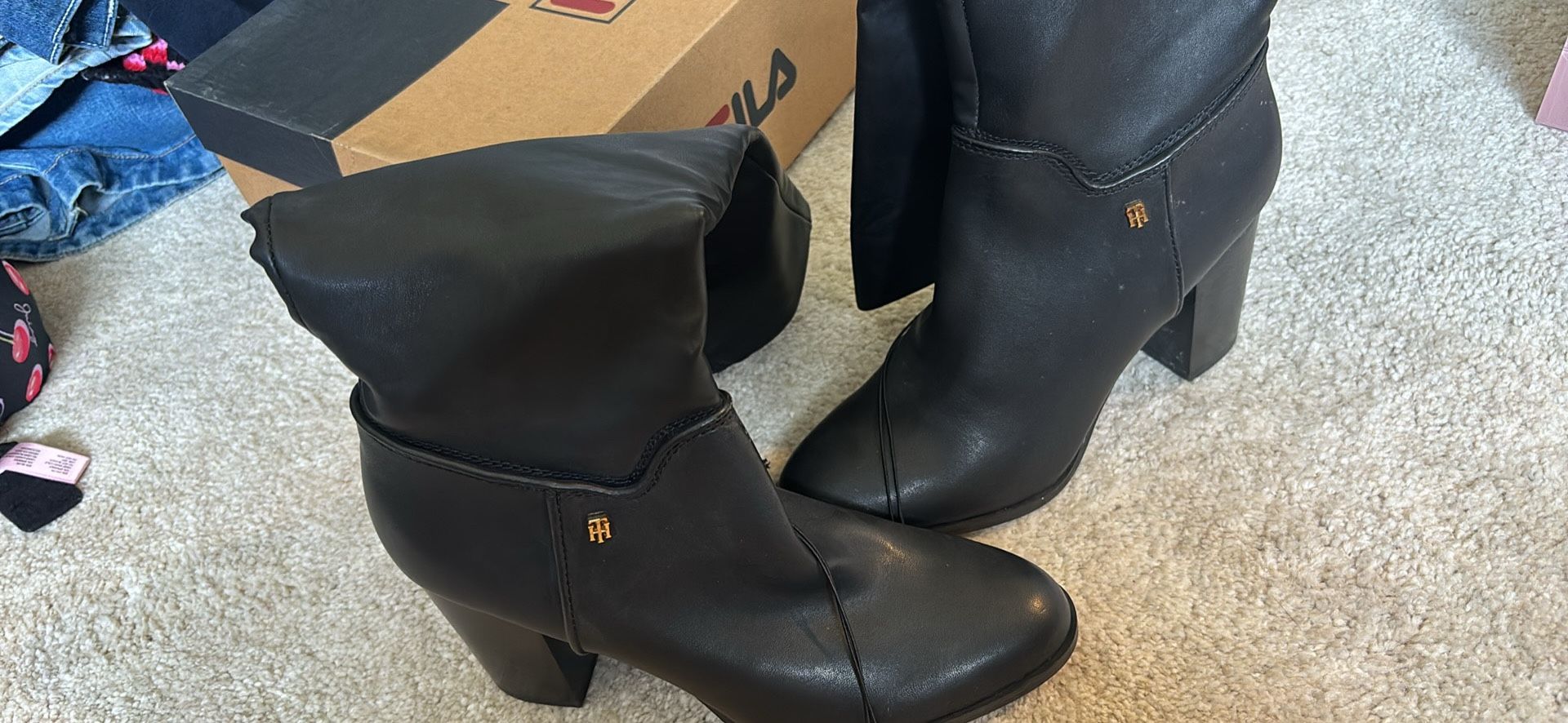 Brown Boots & Tommy Hilf Black Boots