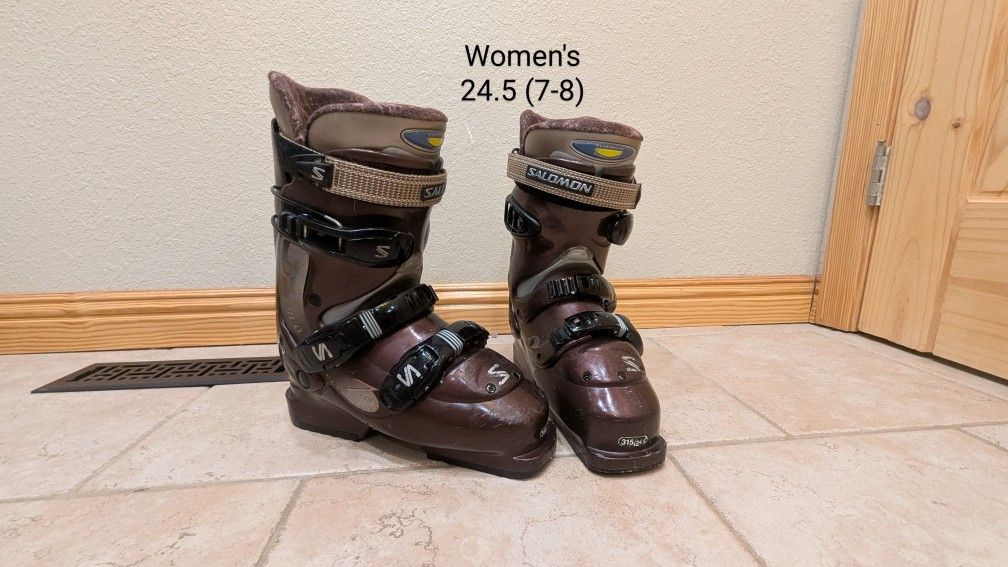 Salomon Women's Ski Boots, Size 24.5 (7 Or 8)