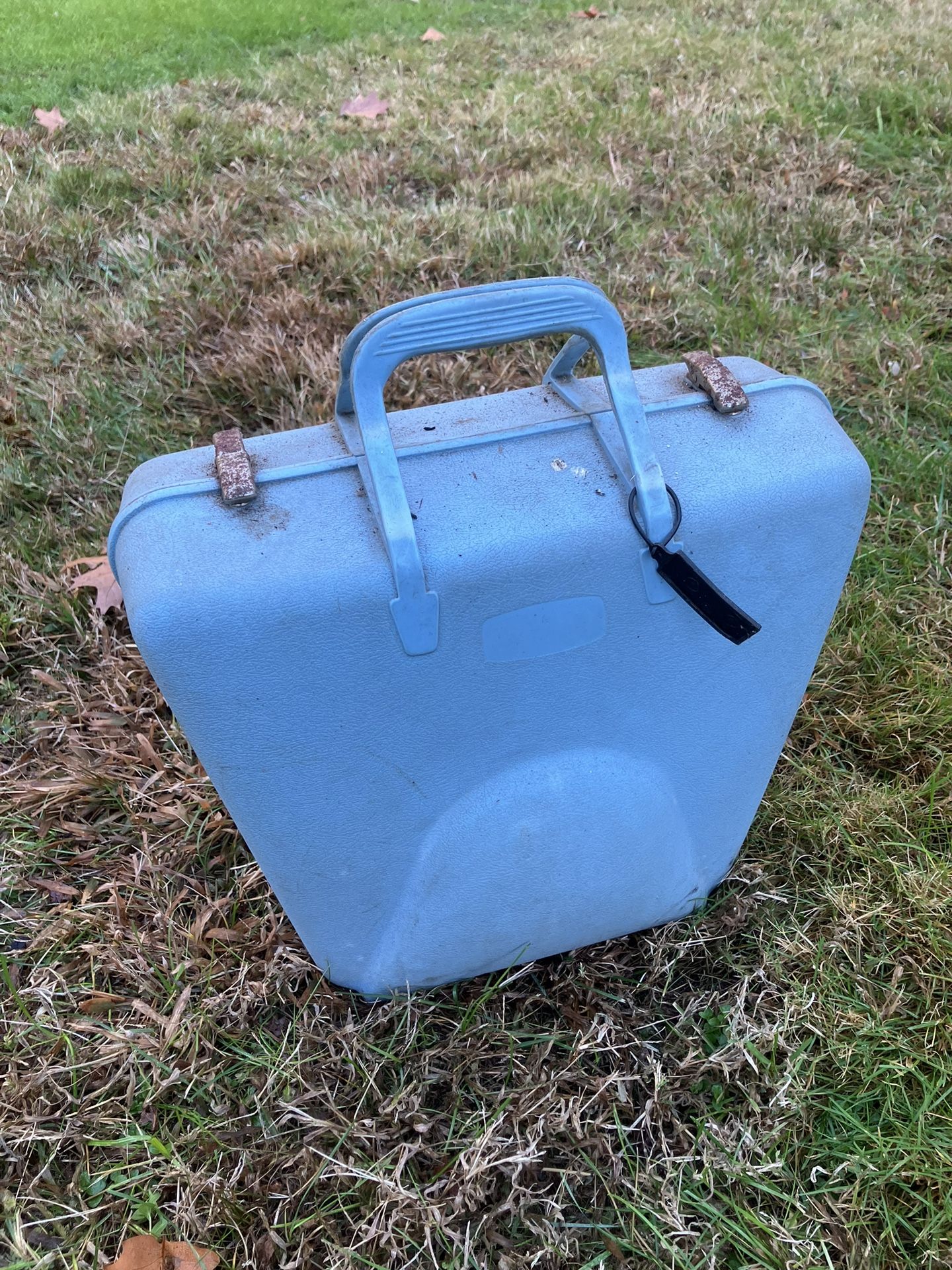 Vintage Retro Bowling Bag And Ball Blue 