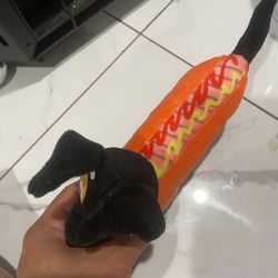 DACHSHUND Weiner Dog as HOT DOG Plush Ideal Toy RARE Specialty Toy