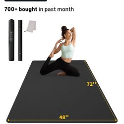 CAMBIVO Large Yoga Mat (6'x 4'), Extra Wide Workout Mat for Men and Women, 0.24''/0.32''/0.4''/0.48'' Thick Exercise Fitness TPE Mat for Home Gym, Yog