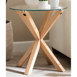Wood Leg Side Table End Table
