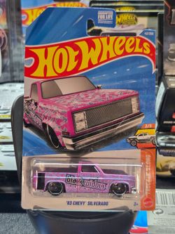 Hot wheels 83 silverado black widow pink