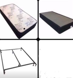 Deluxe brand twin size mattress set with metal bed rails