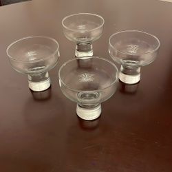 Replacement Glass Cups For Danish Wrought Iron Candle Holder 60s MCM - Set of 4