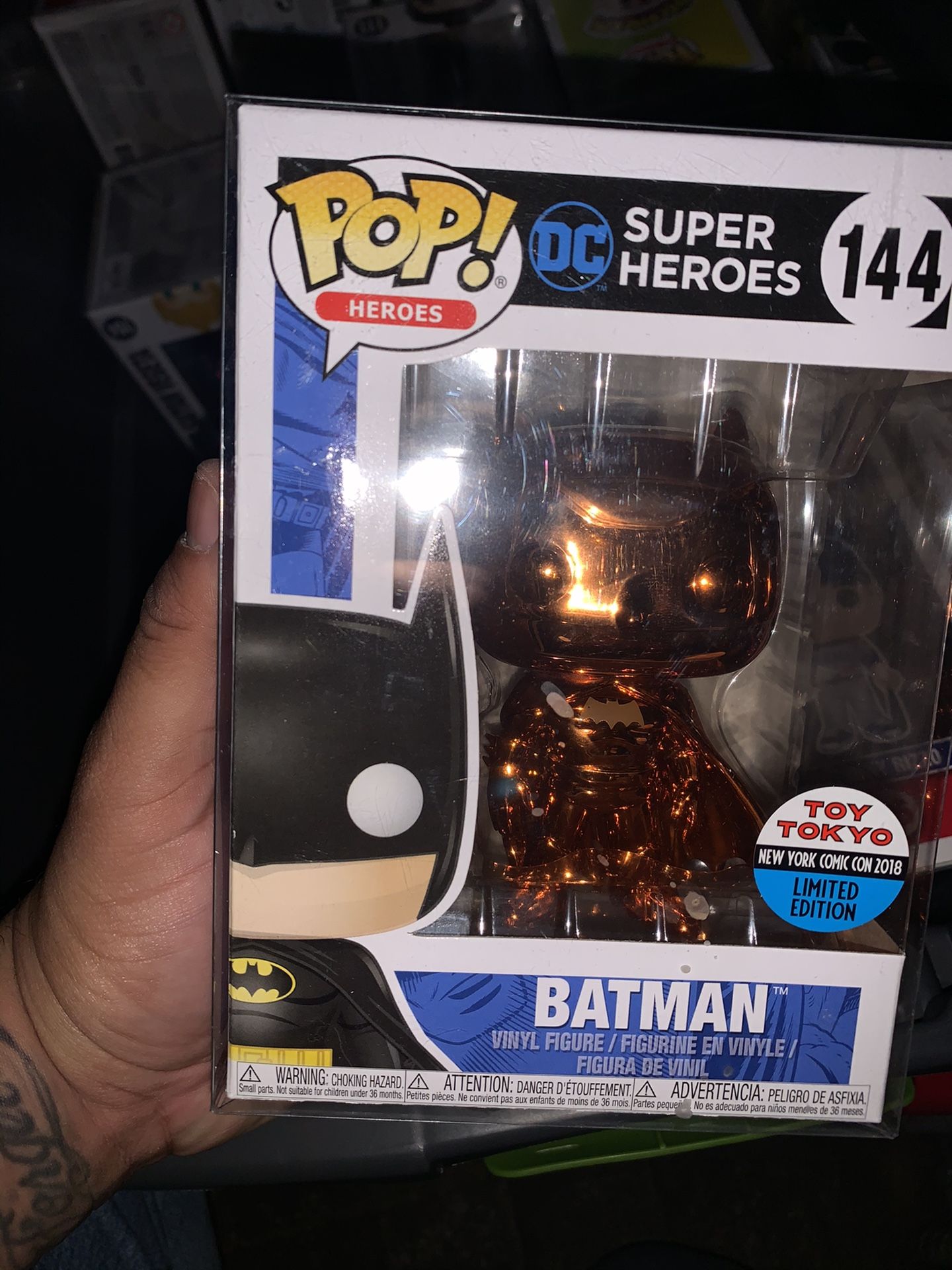Orange chrome Batman Funko (Toy Tokyo)