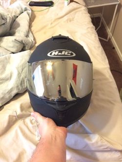 Hjc is17 with mirrorred visor.