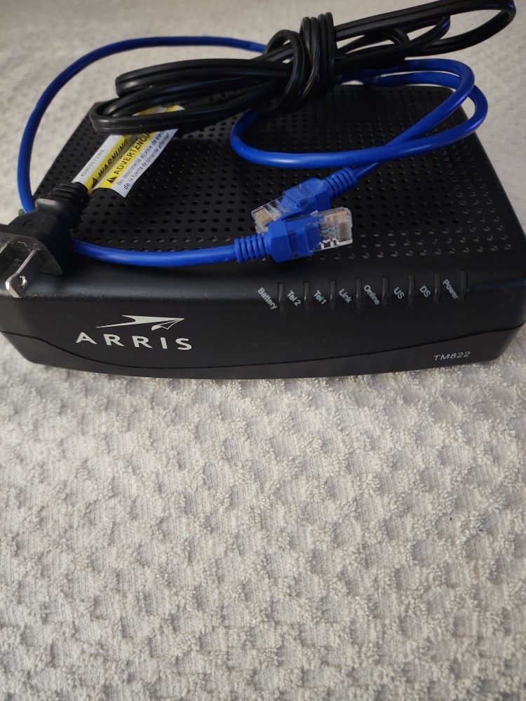 Arris Cable Modem Optimum Modem TM822 W/Battery Back Up