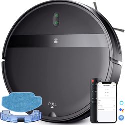 Robot Vacuum Cleaner with WiFi/App/Alexa, 2-in-1 Robot Vacuum and Mop Combo, Automatic Recharge, Set Schedule, Robotic Vacuum Cleaner Powerful Suction