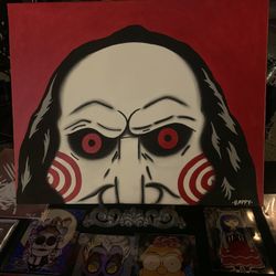 Acrylic Painting Of Billy From Saw