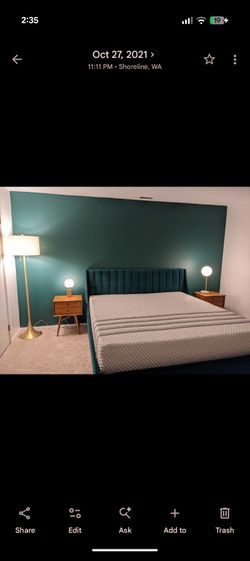 Velvet Tufted King Bed Frame