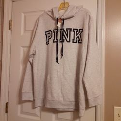 PINK VICTORIA'S SECRET HOODED SWEATSHIRT SIZE XL 
