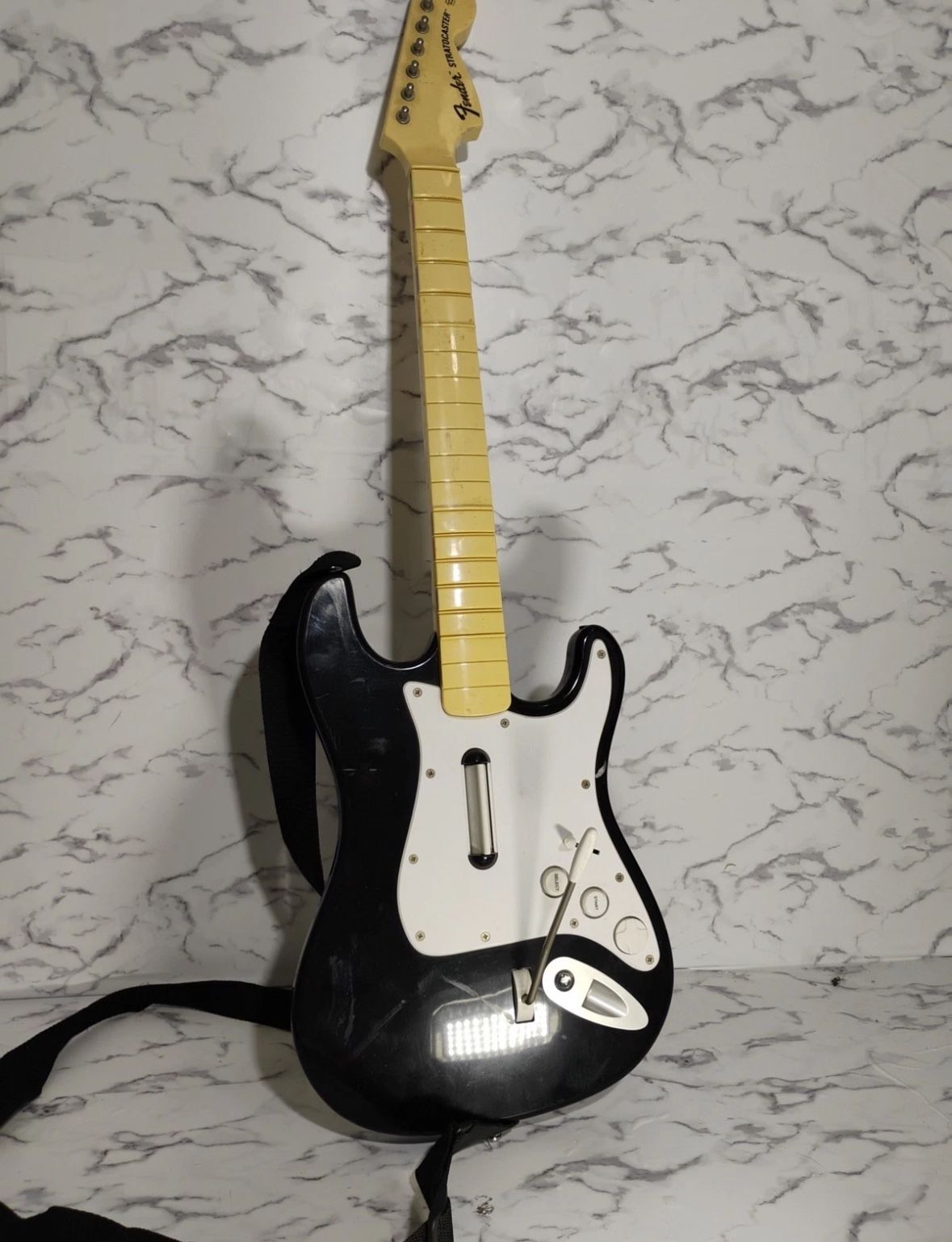 Rock Band Guitar PS2 PS3 Fender Stratocaster Wireless 822151 No Dongle Black