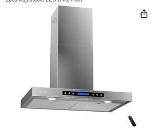Wall Mount Range Hood with Ducted/Ductless Convertible Duct, 36 Inch 780CFM Stainless Steel Vent Hood, 4 Speed Touch Panel with 2pcs Adjustable LED Li