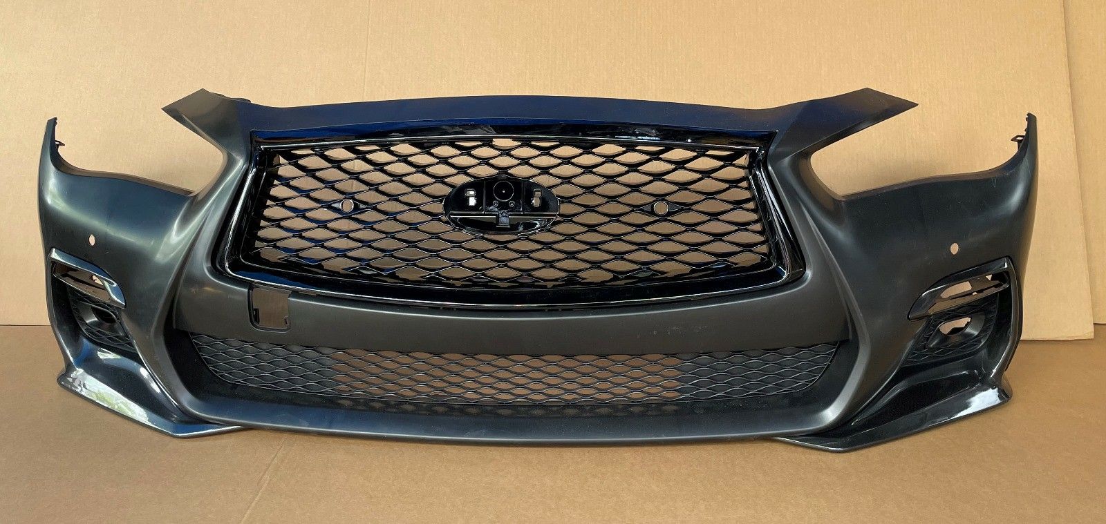 2018 2019 2020 2021 2022 INFINITI Q50 RED SPORT FRONT BUMPER WITH GRILLS AND FOG BEZEL