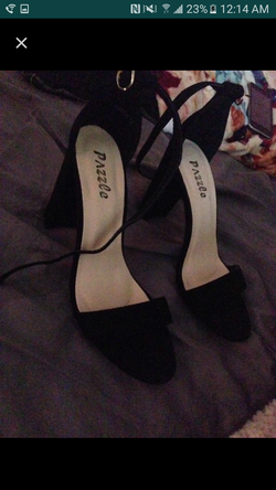 black thick heels