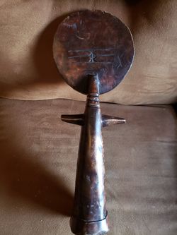 Hand carved wooden tribal piece