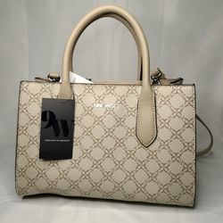 Nine West Handbag Purse Allyce NYC532906 Mushroom Logo Triple Entry Slip Pocket