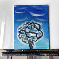 Sky Blue Flower 11x14 Original Painting 