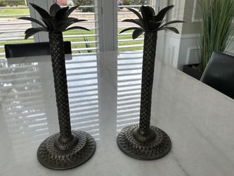 Candle holders, Bronz/Silver, 13 inch Tall.