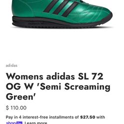 New. Women’s Adidas Emerald Green and Black Cleats