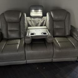 Top Of The Line Leather Dual Recliner Sofa  