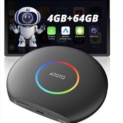 Ai Box Wireless Carplay Adapter Android Auto, Bluetooth Dongle Wired 4G Sim Wi-Fi Netflix YouTube Disney+ Apple Mirror Link Head Units, GPS Navigation