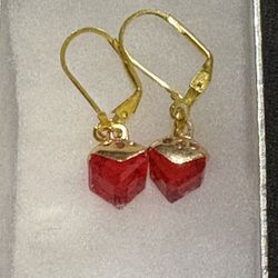 Red Schwartz Ice Crystal Ear Earrings 