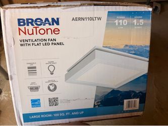 NEW Broan NuTone White Trim, 110 CFM, Roomside Ceiling Bathroom Exhaust Fan with LED Lighting, ENERGY STAR