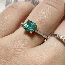 Paraiba Tourmaline Ring S925 Sz 7 Or 8