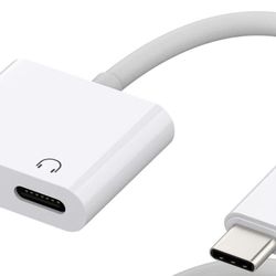 USB-C Headphone Adapter2in1 DAC Type C Jack Charging Aux Dongle Compatible for Samsung Galaxy S21 S22 S23 Ultra LG iPhone 15 Pro Max Plus iPad