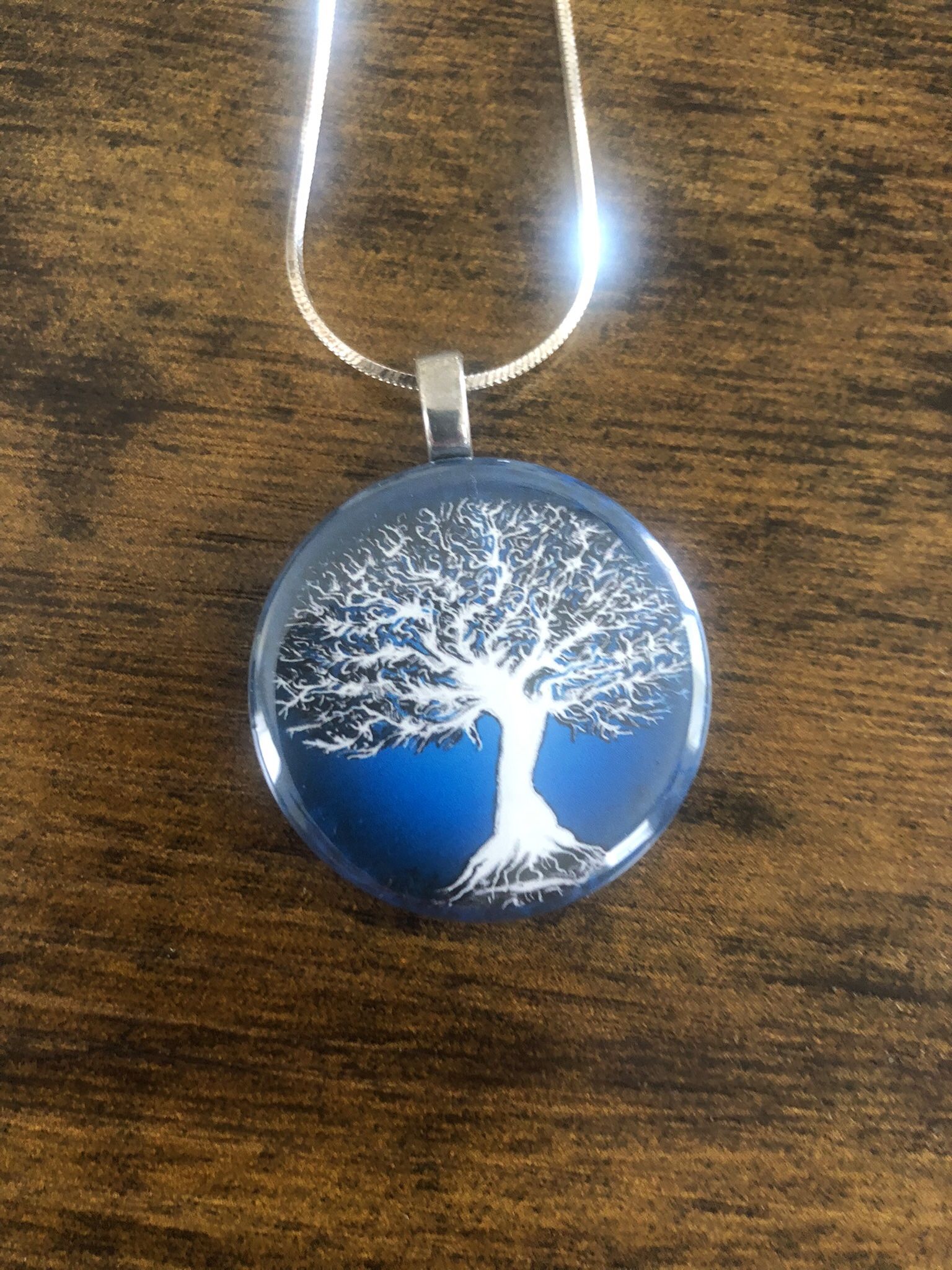Tree Of Life Necklace/ 22” 925 Italian Silver Chain