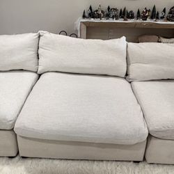Modern Sofa Neutral Fabric Fair Condition
