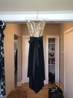 Gold and Black pleaded Dress